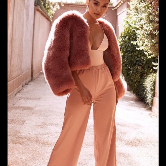 House Of CB Kenya Rose Faux Fur Jacket - Picture 1 of 5